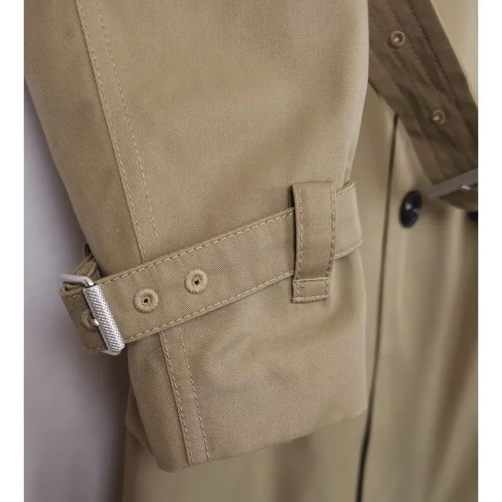 Hugo Boss Mens Regular Fit Raincoat 42R Open Brown Water Repellant Belted NWT